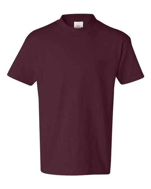 T-Shirt With Vinyl Art-Hanes 5450 Authentic Youth Short Sleeve T-Shirt - Maroon