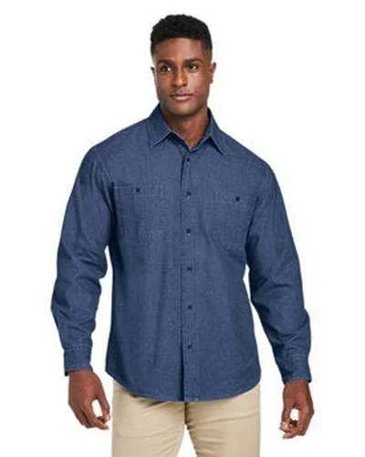 Harriton M540 Men's Denim Shirt-Jacket - Dark Denim