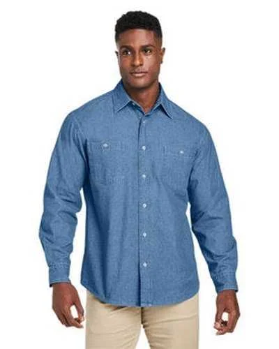 Harriton M540 Men's Denim Shirt-Jacket - Light Denim