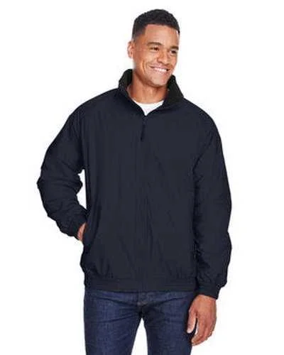 Harriton M740 Adult Fleece-Lined Nylon Jacket - Navy Black