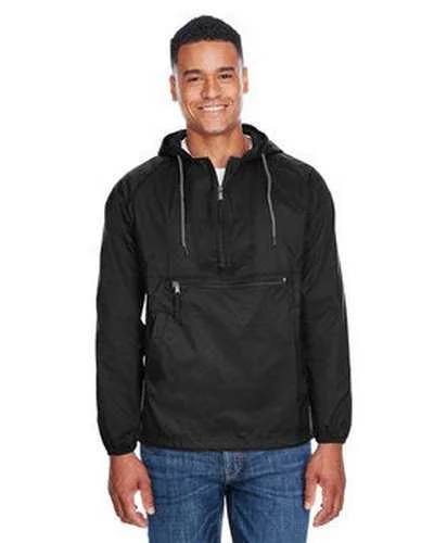 Harriton M750 Adult Packable Nylon Jacket - Black