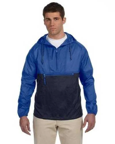 Harriton M750 Adult Packable Nylon Jacket - Royal Navy