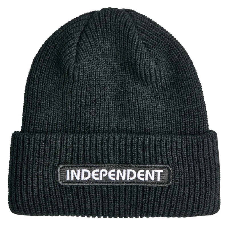 Trendy Streetwear Hat-Independent B/C Groundwork Beanie Long Shoreman Hat Black OS Unisex