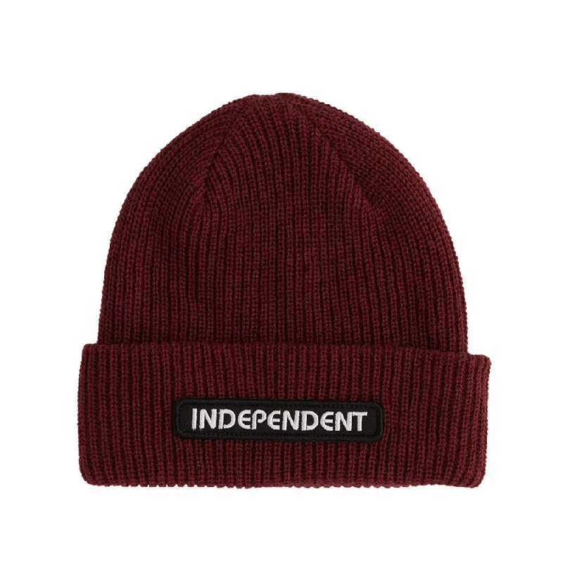 Breathable Running Hat-Independent B/C Groundwork Beanie Long Shoreman Hat Burgundy OS Unisex