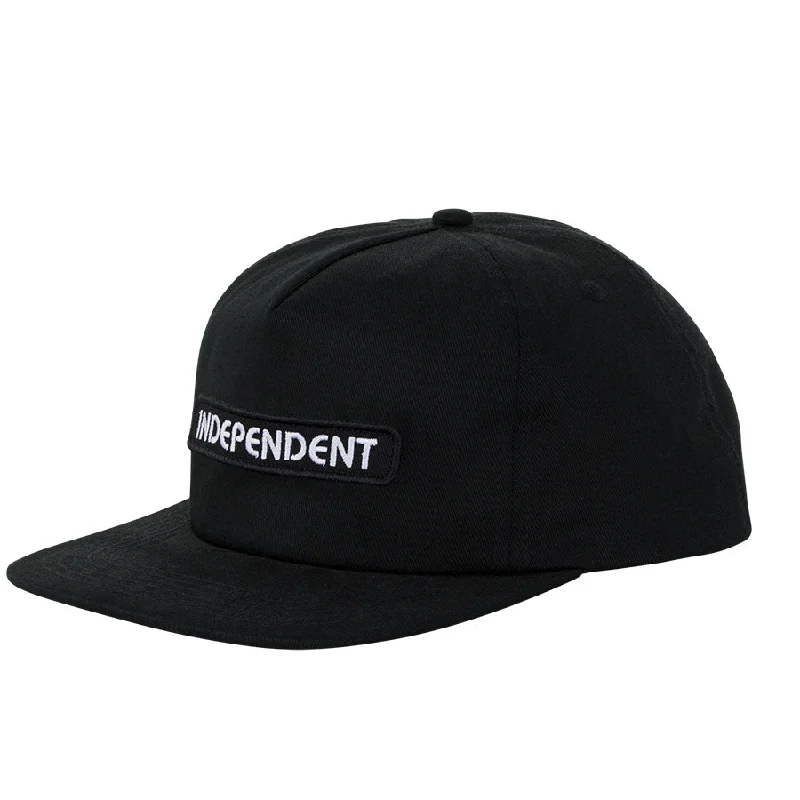 Travel-Friendly Packable Hat-Independent B/C Groundwork Snapback Mid Profile Hat Black OS Unisex