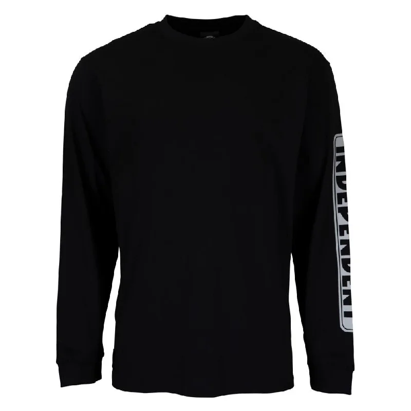 T-Shirt With Coastal Waves-Independent Longsleeve T-Shirt Bar Reflect L/S T-Shirt - Black