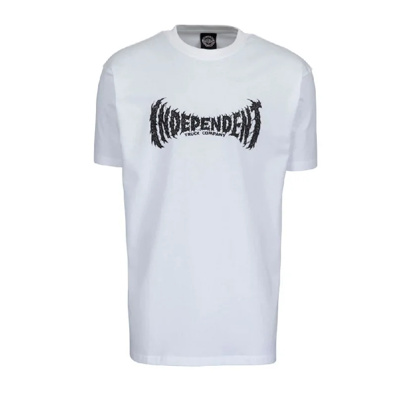 T-Shirt With TikTok Dances-Independent T-Shirt Metal Span Front T-Shirt - White