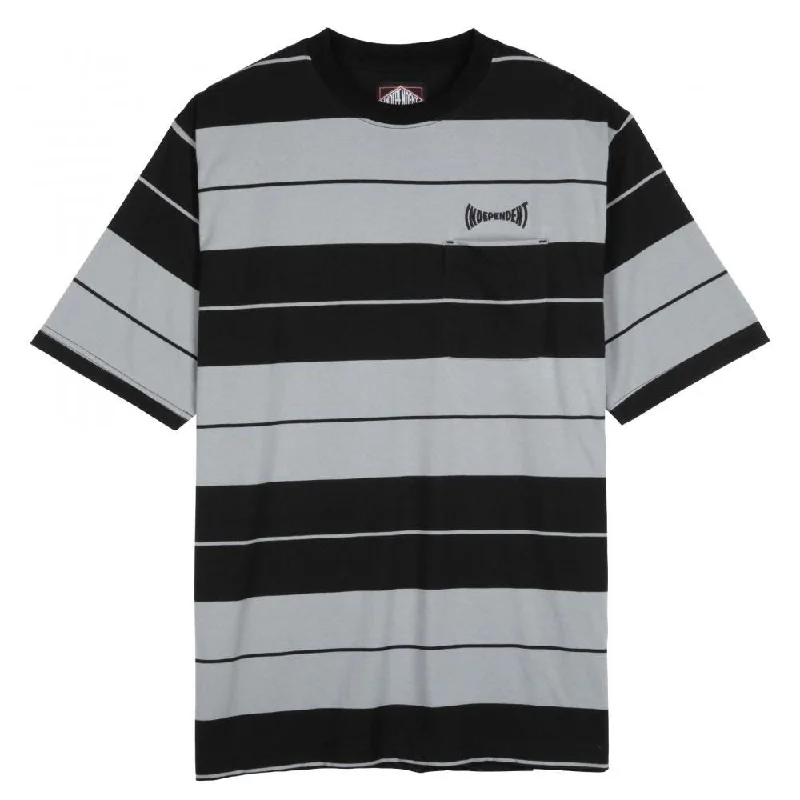 T-Shirt With Album Art-Independent T-Shirt Osage Striped T-Shirt - Grey / Black