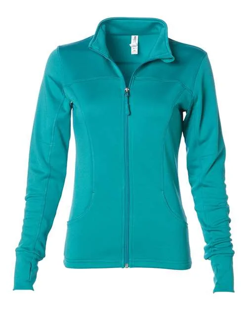 Independent Trading Co EXP60PAZ Women's Poly-Tech Full-Zip Track Jacket - Lapis Green