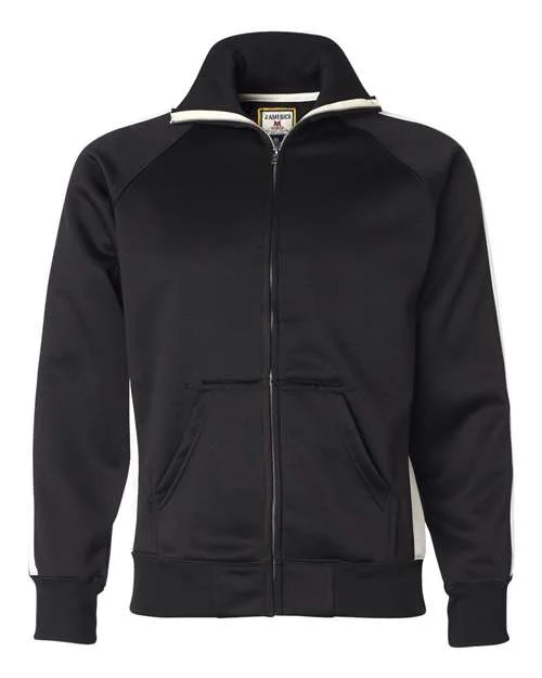 J. America 8858 Vintage Polyester Fleece Track Jacket - Black White