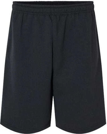 Shorts With Pop Icons-Jerzees 978MPR Nublend Fleece Shorts - Black