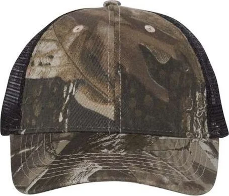 Summer Mesh Trucker Hat-Kati LC5M Camo Mesh-Back Cap - Realtree Hardwoods Black