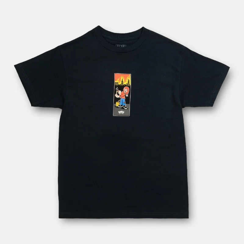 T-Shirt With Story Art-Lampwick Tee Navy