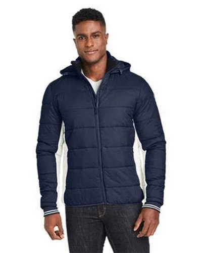 Nautica N17186 Men's L Mile Puffer Packable Jacket - Nt Navy Antique White