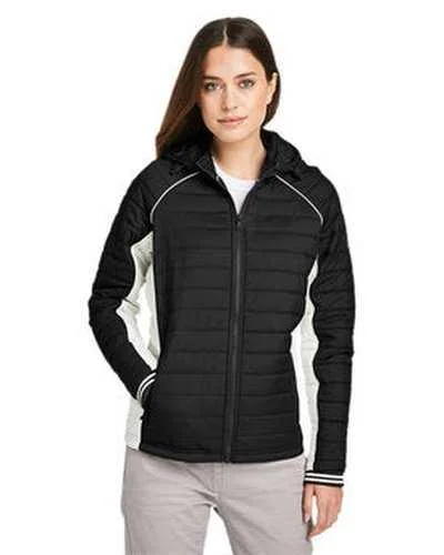 Nautica N17187 Ladies' L Mile Puffer Packable Jacket - Black Antique White