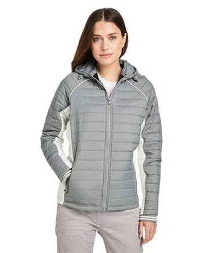 Nautica N17187 Ladies' L Mile Puffer Packable Jacket - Grahite Antique White