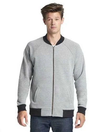 Next Level 9700 Unisex Malibu Bomber Jacket - Heather Gray