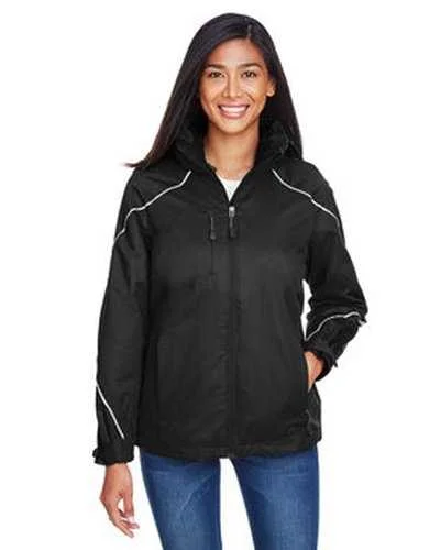 North End 78196 Ladies' Angle 3-In-1 Jacket with Bonded Fleece Liner - Black