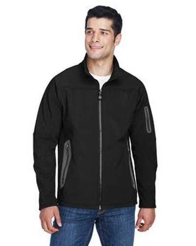 North End 88138 Men's Three-Layer Fleece Bonded Soft Shell Technical Jacket - Black