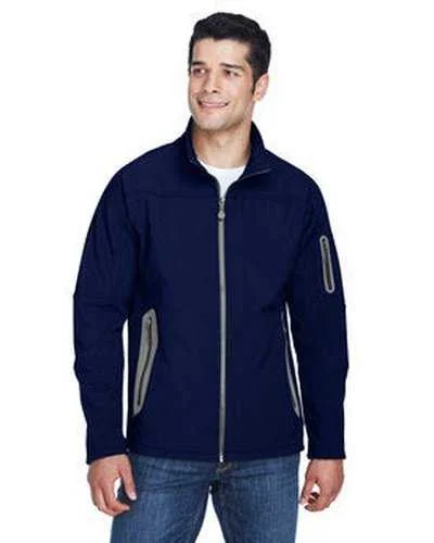 North End 88138 Men's Three-Layer Fleece Bonded Soft Shell Technical Jacket - Navy