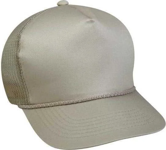 Water-Repellent Outdoor Hat-OC Sports GL-155 Adjustable Mesh Back Cap - Tan