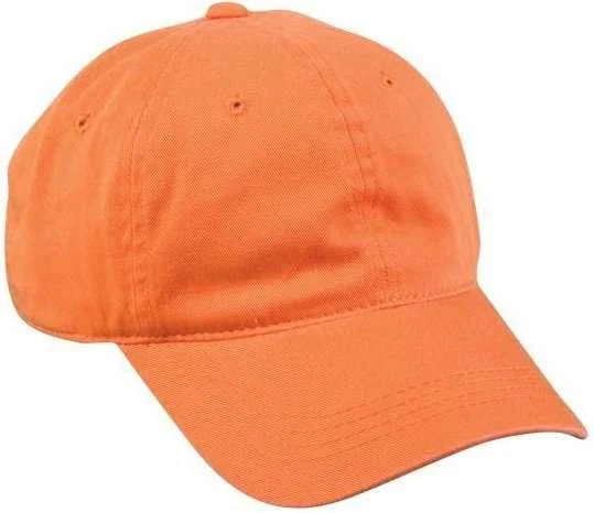 Protective Winter Cap Hat-OC Sports GWT-111 Adjustable Strap Garment Wash Cotton Cap - Orange