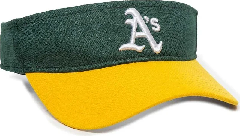 Classic Gentleman Fedora Hat-OC Sports MLB-185 Traditional Visor - Oakland Athletics