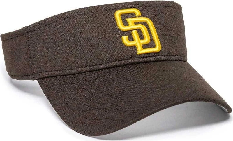 Sun Protection Safari Hat-OC Sports MLB-185 Traditional Visor - San Diego Padres