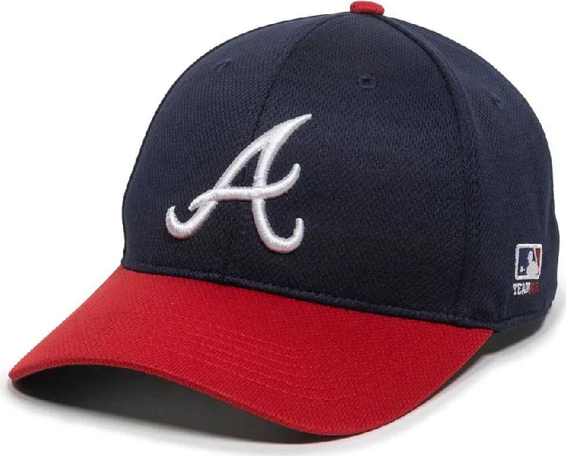 Stylish Sun Hat for Women-OC Sports MLB-350 MLB Polyester Baseball Adjustable Cap - Atlanta Braves Home