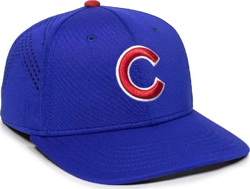 Minimalist Solid Color Hat-OC Sports MLB-600 Perforated Stretchfit Baseball Cap - Chicago Cubs