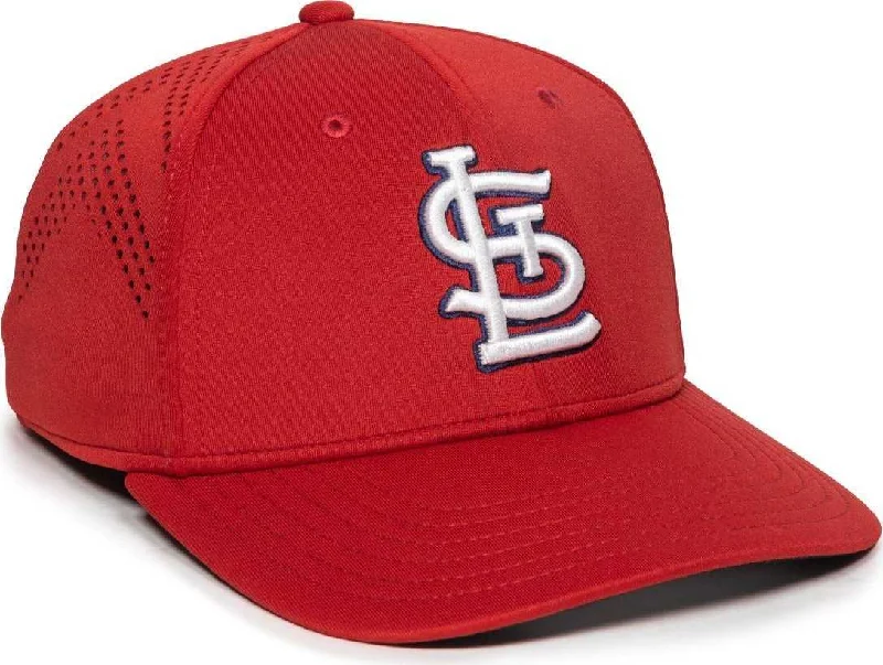 Elegant Vintage Cloche Hat-OC Sports MLB-600 Perforated Stretchfit Baseball Cap - St. Louis Cardinals