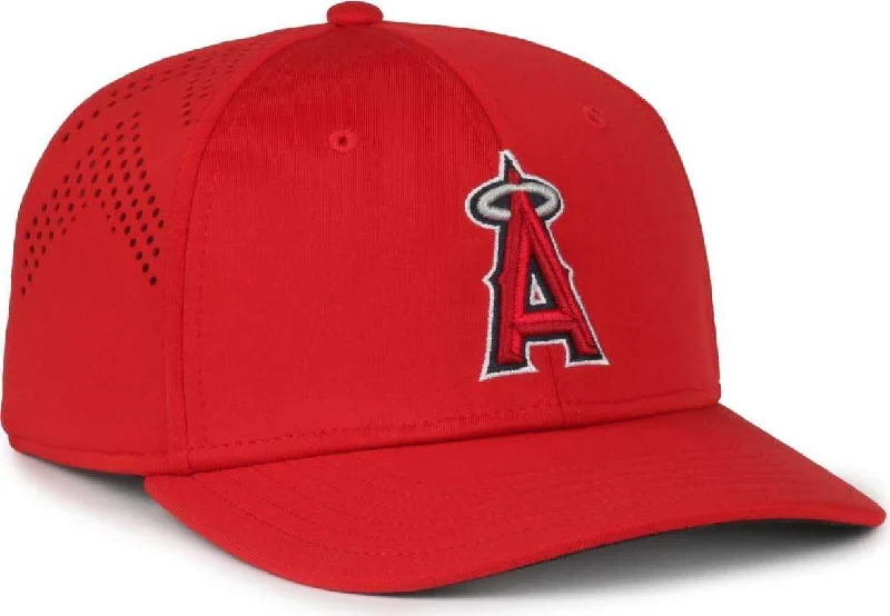 Premium Leather Cap Hat-OC Sports MLB-650 Performance Snapback Baseball Cap - Los Angeles Angels