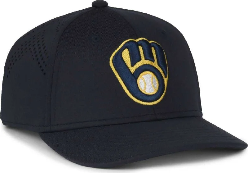 Soft Velvet Evening Hat-OC Sports MLB-650 Performance Snapback Baseball Cap - Milwaukee Brewers