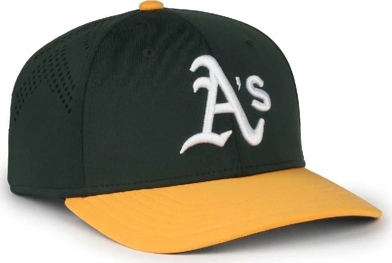 Classic Flat Cap Hat-OC Sports MLB-650 Performance Snapback Baseball Cap - Oakland Athletics