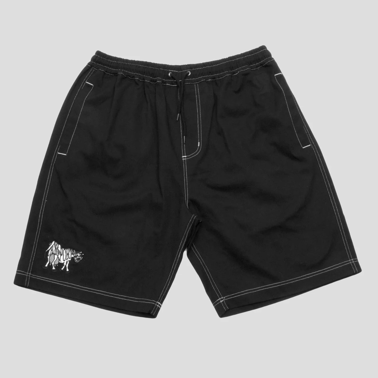 Shorts With Cozy Comfort-Pass~Port Crying Cow Casual Shorts - Black