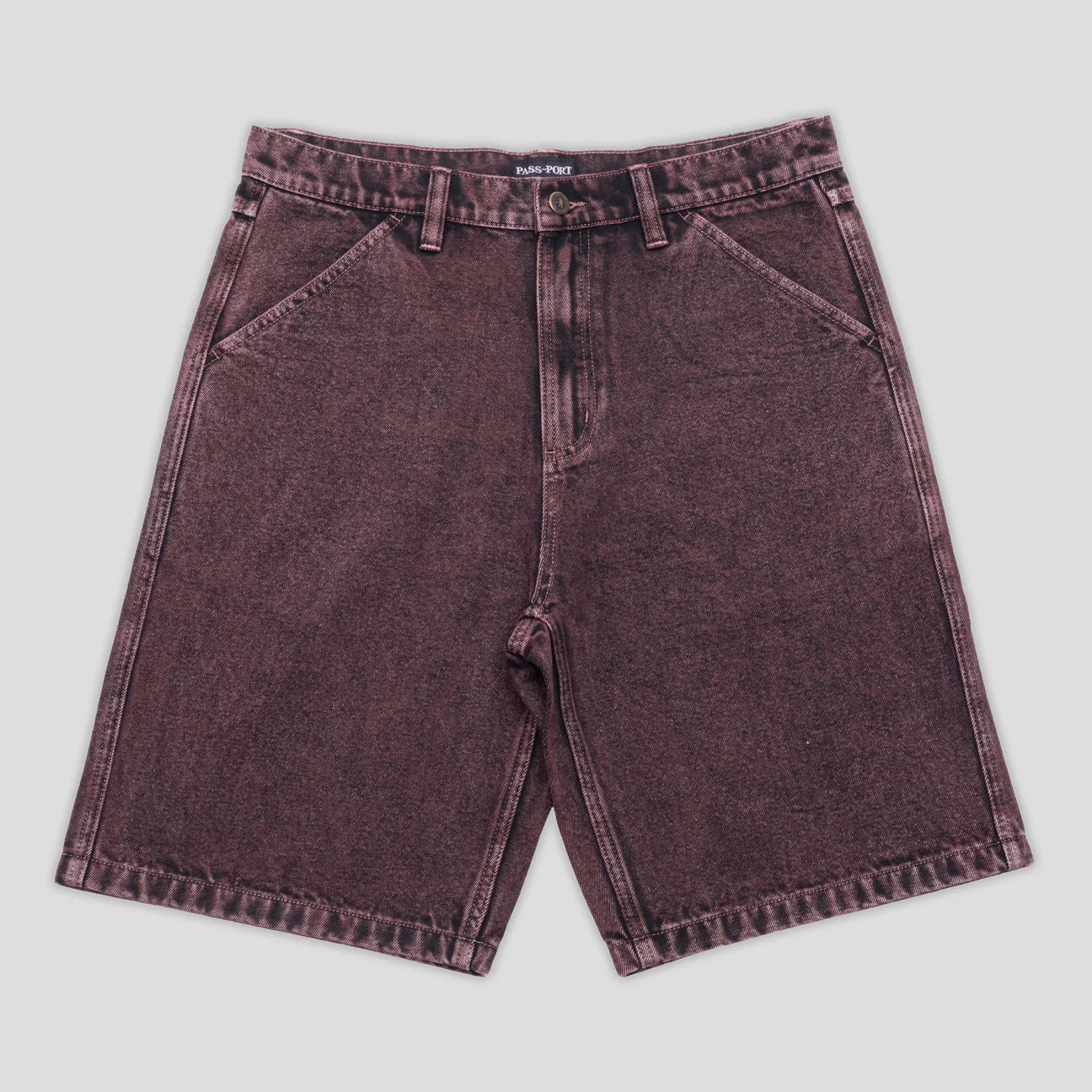 Shorts With Everyday Wear-Pass~Port Workers Club Denim Shorts - Over Dye Wine