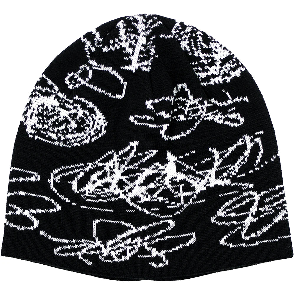 Fashion-Forward Statement Hat-Quasi Lascaux Beanie - Black