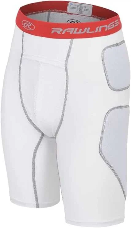 Shorts For Winter Camps-Rawlings Sliding Shorts with Cage Cup RSLDCUP - White