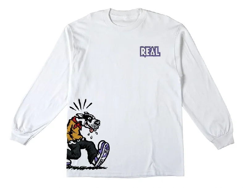 T-Shirt With Cosmic Prints-Real L/S T-Shirt Comix - White