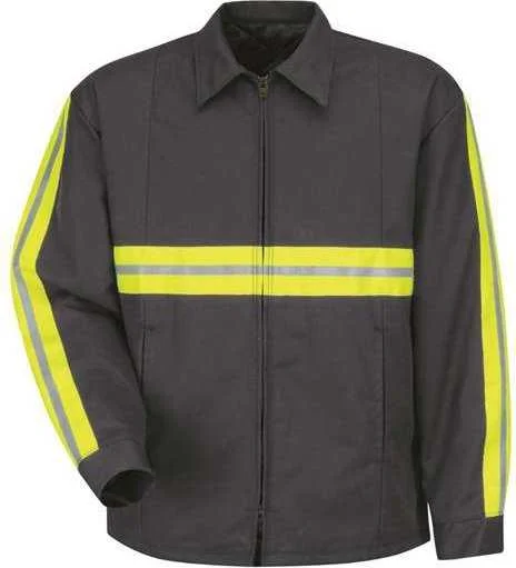 Red Kap JT50EN Enhanced Visibility Perma-Lined Panel Jacket - Charcoal