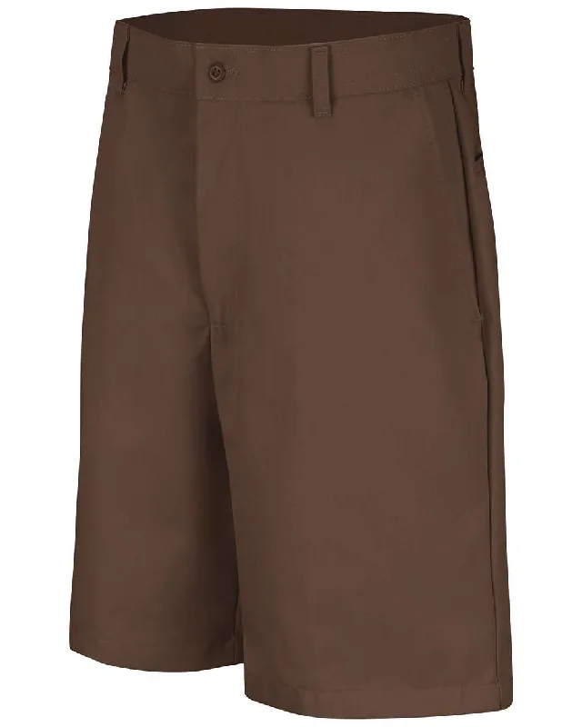 Shorts With Controller Art-Red Kap PT26 Plain Front Shorts - Brown