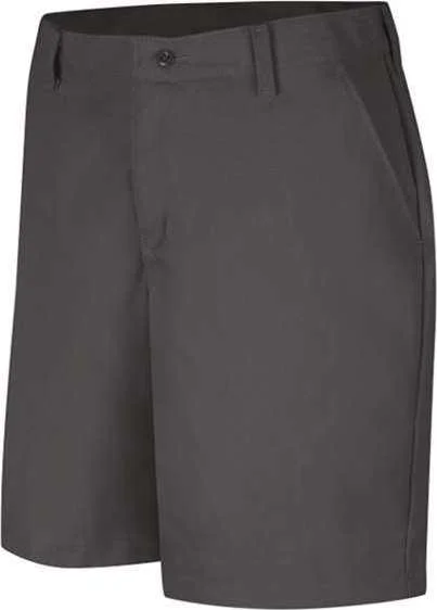 Shorts With Bird Wings-Red Kap PT27 Women's Plain Front Shorts, 8 Inch Inseam - Charcoal