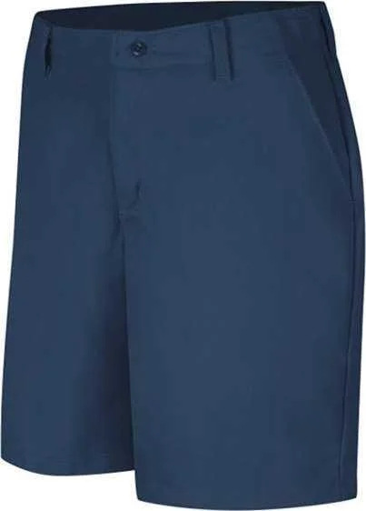 Shorts For Activist Wear-Red Kap PT27 Women's Plain Front Shorts, 8 Inch Inseam - Navy