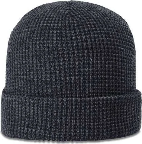 Denim Streetwear Hat-Richardson 146 Waffle Knit Beanies with Cuff - Gun Metal