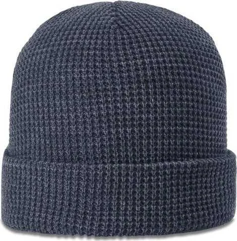 Chic Wool Blend Beret Hat-Richardson 146 Waffle Knit Beanies with Cuff - Slate