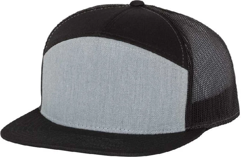 Sophisticated Church Hat-Richardson 168 Seven-Panel Trucker Caps- Heather Gray Black