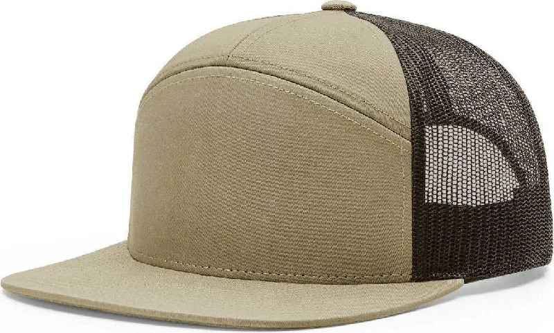 Casual Beach Hat-Richardson 168 Seven-Panel Trucker Caps- Pale Khaki Brown