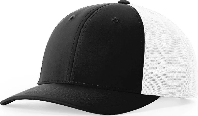 Wool Cashmere Blend Hat-Richardson 173 Hood River Performance Trucker Cap - Black White