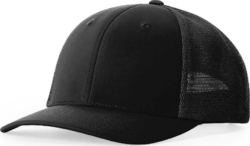 High-Performance Golf Hat-Richardson 173 Hood River Performance Trucker Cap - Black