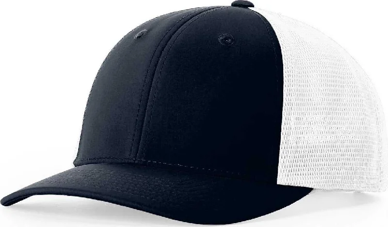 Thermal Windproof Hat-Richardson 173 Hood River Performance Trucker Cap - Midnight Navy White